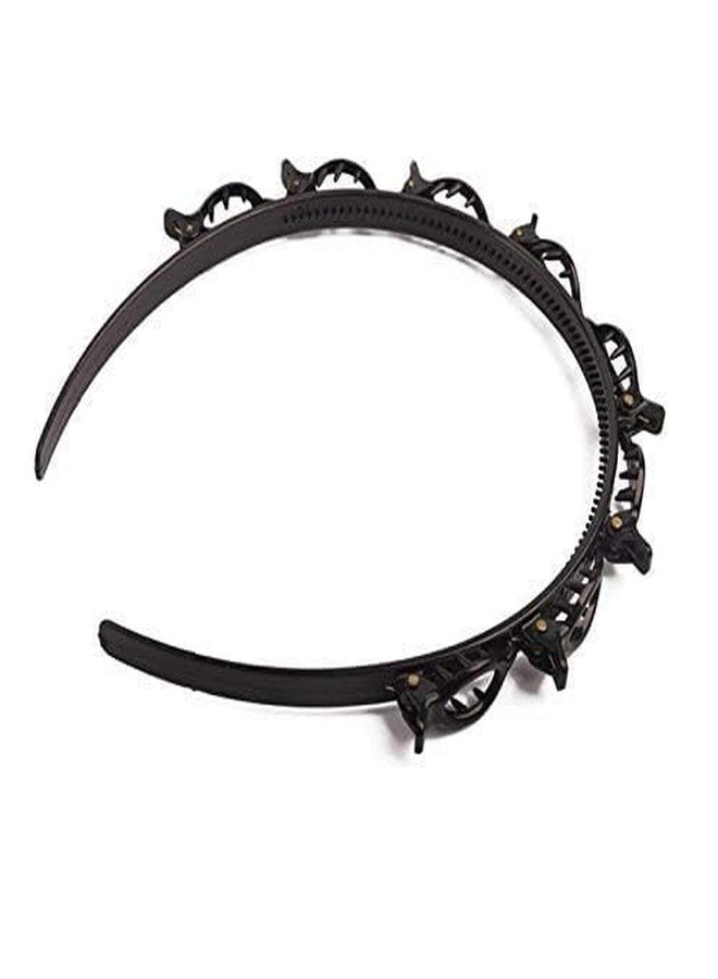 INSECTRA Twist Hairband 2 Pcs Black, Trunk Hair Band, Braid Hairstyle Tool, Barrettes for Thin or Thick Hair, Alligator Clips, Korean Style Hairband with Teeth Comb for Girls, Women, Bridal, Wedding, Party, Casual, Daily Use, Salon, Special Occasion, Styling - Image 3