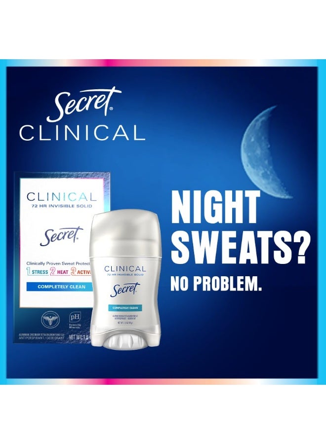 Secret Clinical Strength Clear Gel Women's Antiperspirant & Deodorant Completely Clean Scent 1.6 Oz, 1.600 Fluid Ounce (Pack of 2) - Image 3
