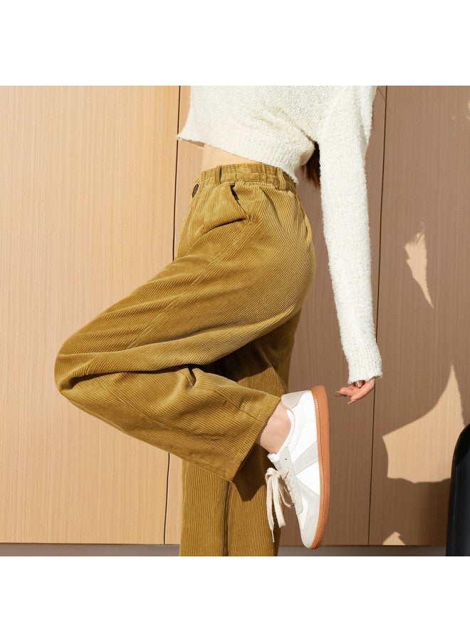 TonLion Women'S Loose Casual Solid Color Corduroy Harem Pants Spring Corduroy Pants Women'S Loose Harem Pants Casual - Image 2