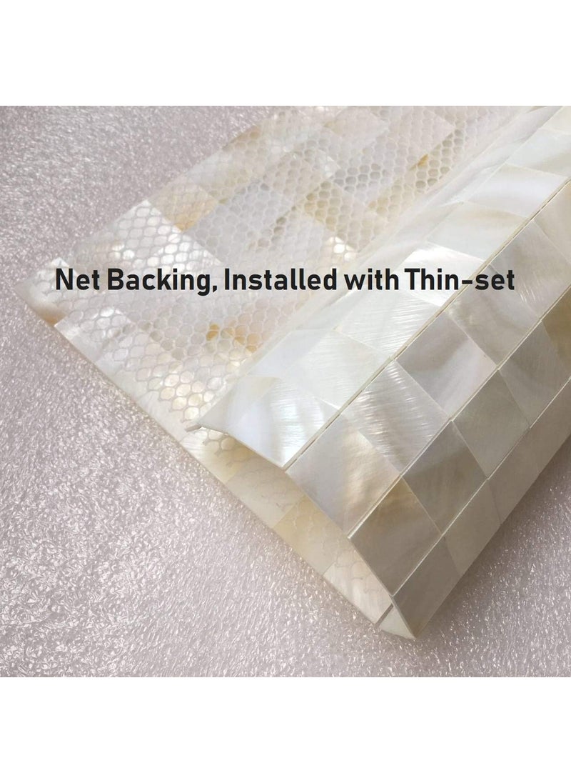 Art3d Art3d Mother of Pearl Shell Mini Square Seamless Mosaic Tile for Kitchen Backsplash White 12 L X 12 W  - Image 4