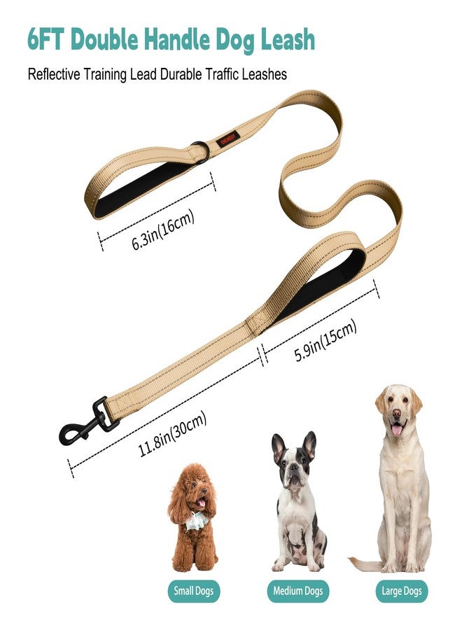 CHENEDY Dog Leash, Heavy Duty Dog Leash, Leashes for Large Breed Dogs, Double Handle Dog Leash, Reflective Training Lead, Perfect for Medium to Large Dogs(5FT, Khaki) - Image 4
