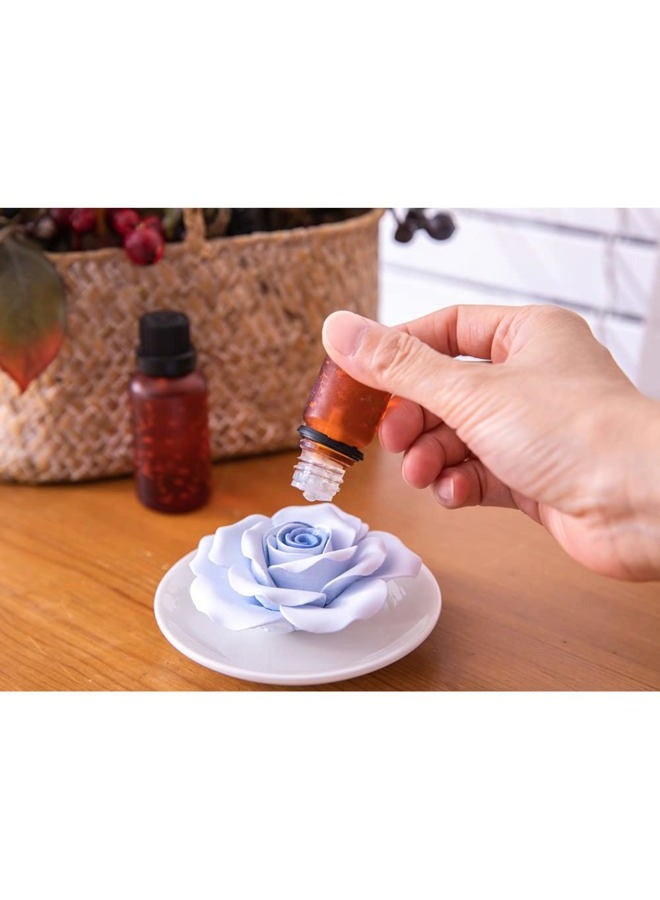 oumeiben معطر زهور بالزيت العطري - معطرات أروماثيرابي خزفية غير كهربائية للغرف الصغيرة، تزيين المكتب، الحمام (وردة زرقاء) - Image 5