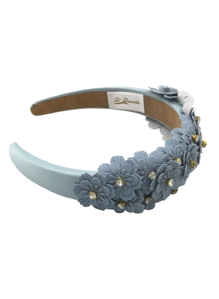 D'Daniela D' Daniela - Erica Headband For Girls Blue Grey Embroidery