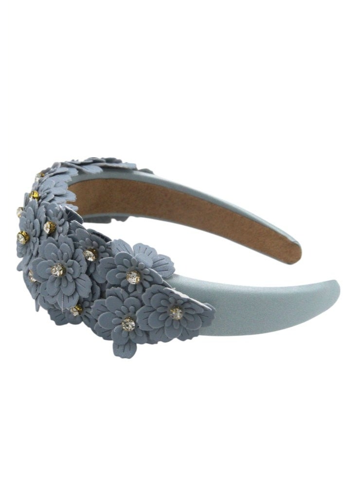 دىدانيالا طوق رأس دانيا إيريكا للبنات مطرز أزرق رمادي - Image 3