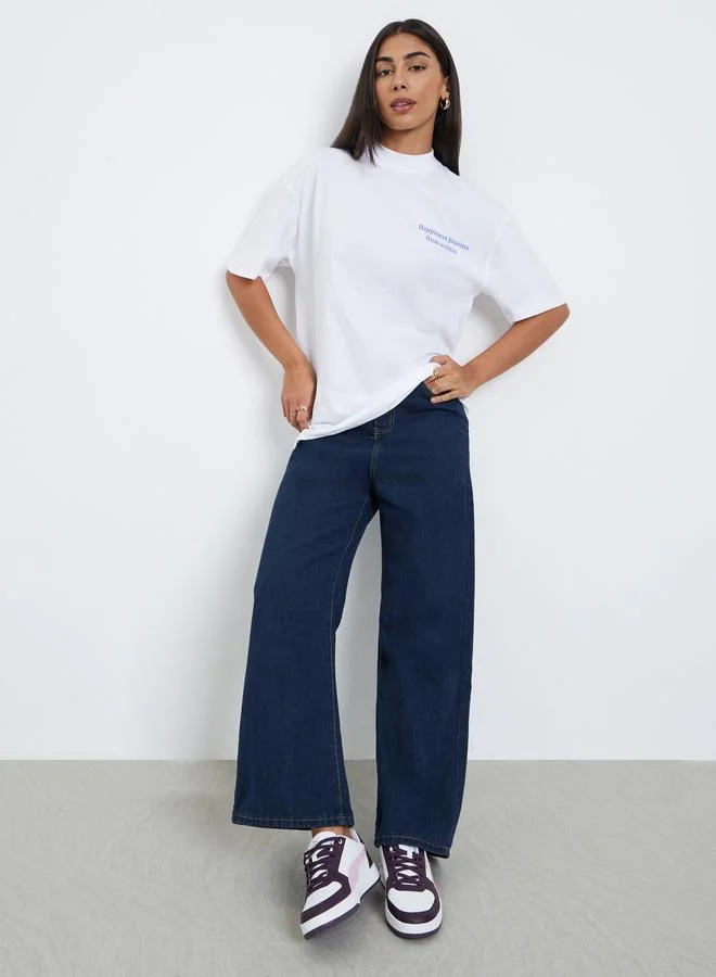 Styli Styli Women White Floral Graphic Oversized T-Shirt