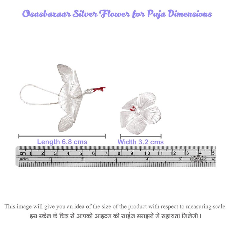 Osasbazaar Pure Silver Flowers for Puja Temple at Home Workplace and Gifting 90925 Pure BIS Hallmarked Silver Colour Set of 1 - Image 4