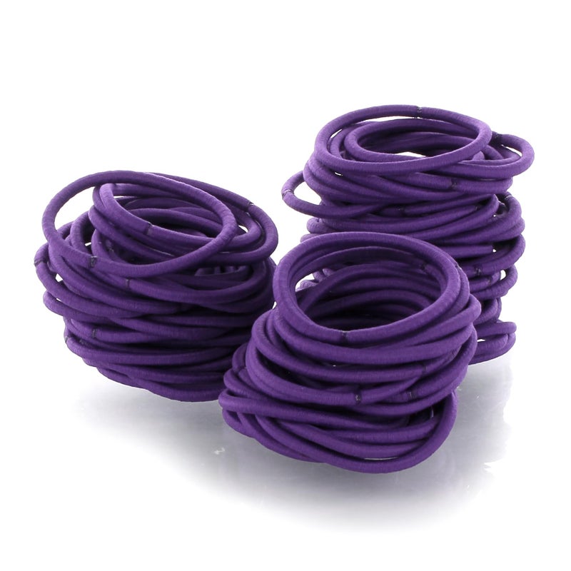 My Lello Hair Elastics Hair Ties Professional Grade Ponytail Holders Purple 20 Pack - Image 3