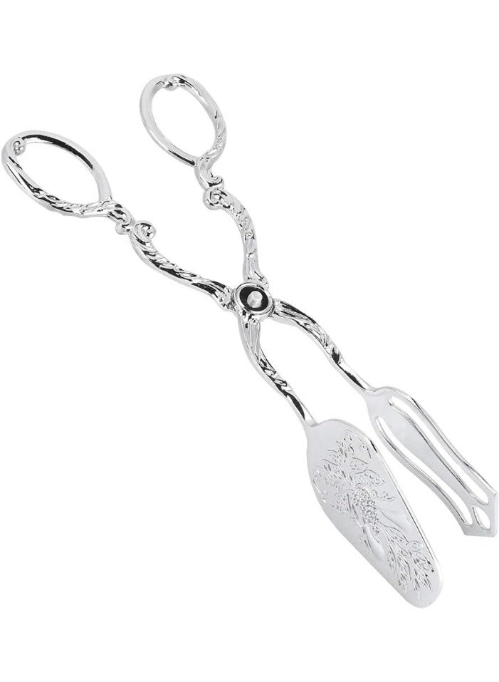 9 in Vintage Salad Tong, Metal Food Serving Tongs Salad Steak Clip Buffet Tongs for Buffet Catering Bread BBQ, 8.5 x 4.5in - Image 1