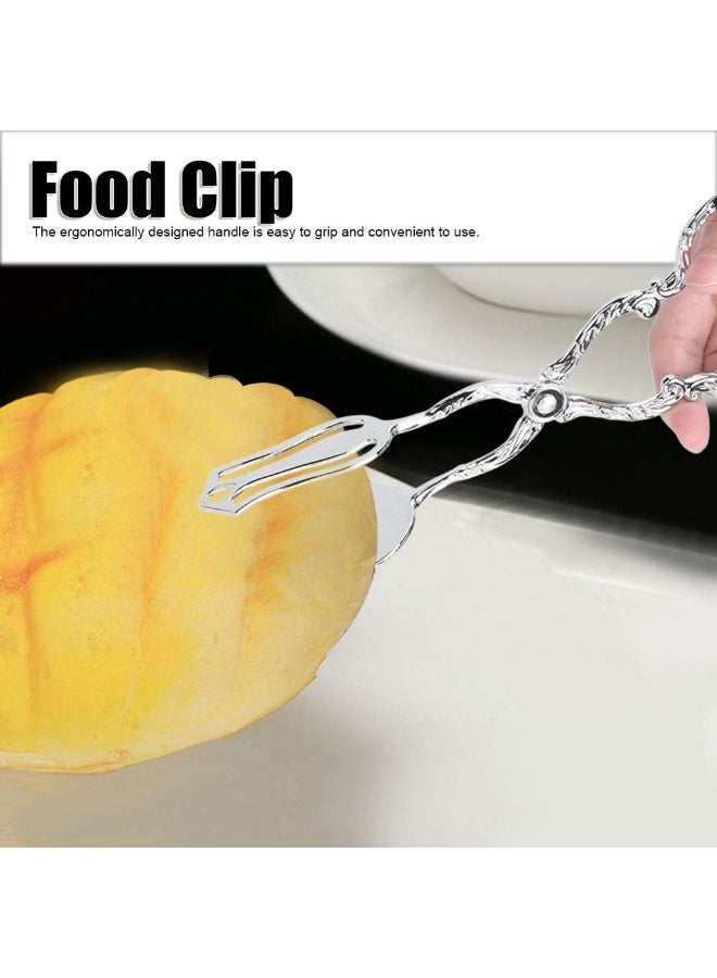 9 in Vintage Salad Tong, Metal Food Serving Tongs Salad Steak Clip Buffet Tongs for Buffet Catering Bread BBQ, 8.5 x 4.5in - Image 2