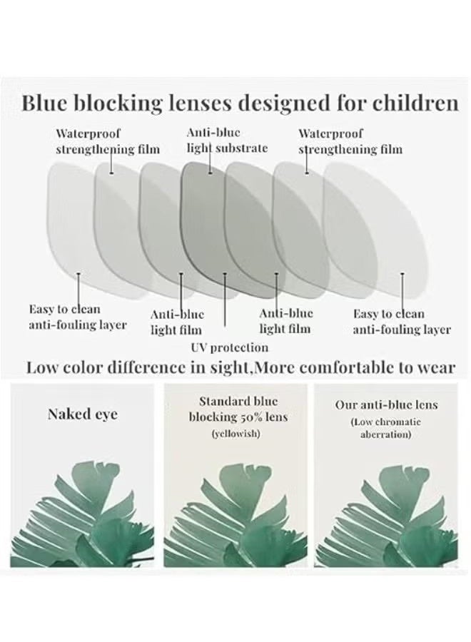 اتش واي مضادة للضوء الأزرق حجب نظارات أطفال مضادة للوهج إجهاد العين الأشعة فوق البنفسجية التلفزيون الهاتف الأطفال سيليكون نظارات السلامة للأولاد 3-12 سنة - Image 3