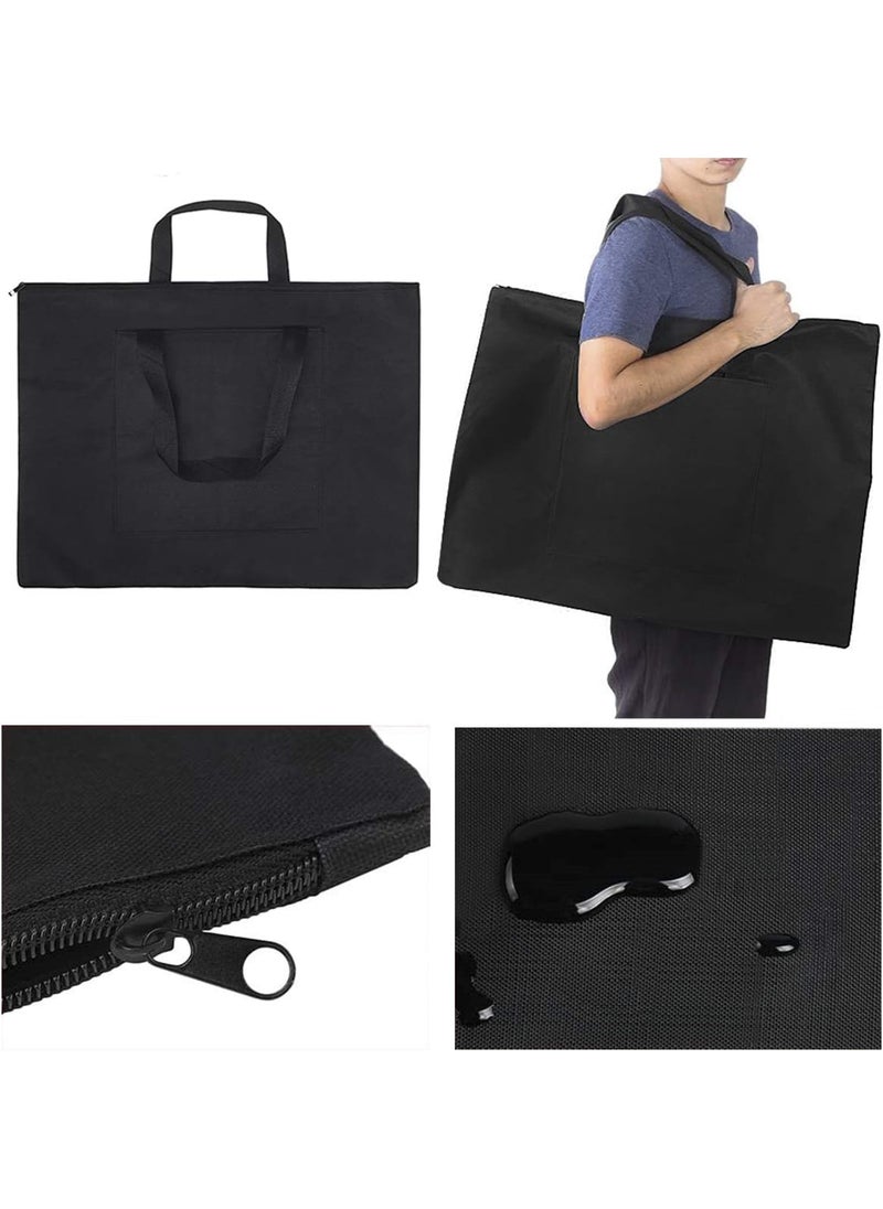Starsouce Starsouce Canvas Art Portfolio Carry Bag Multipurpose Zippered Artist Portfolios Case Tote Drawing Board Bag with Pocket for Transport Storage Painting Sketching Drawing Art Supplies Black  - Image 3