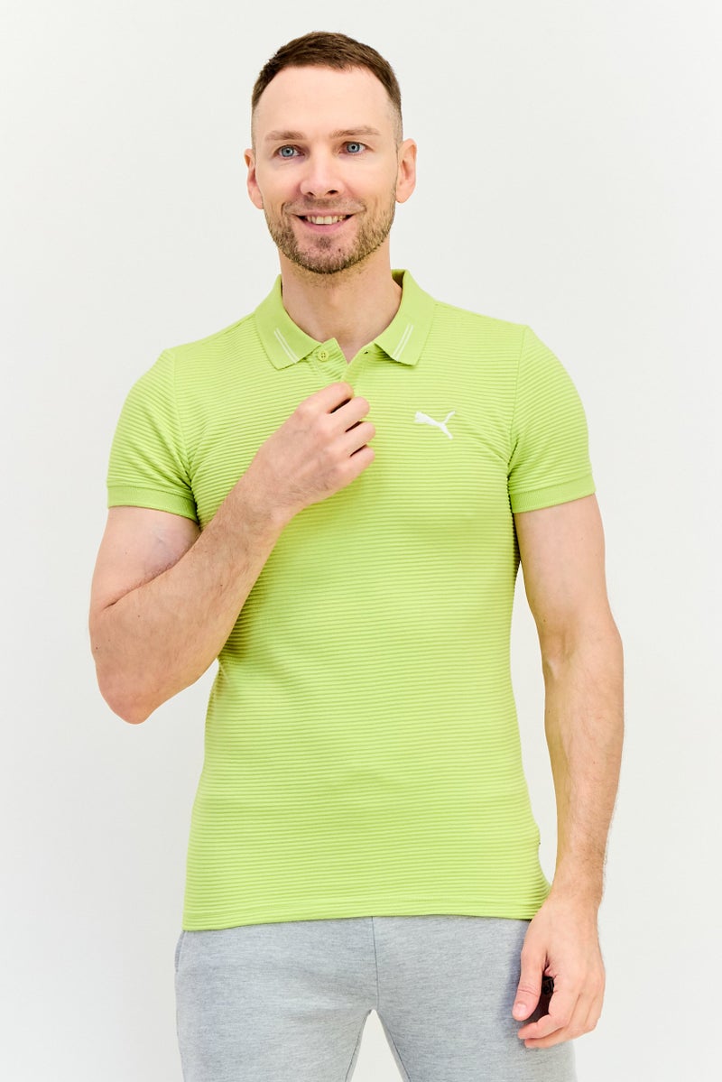 PUMA Men Slim Fit Short Sleeve Outdoor Polo Shirt, Lime Green - Image 1