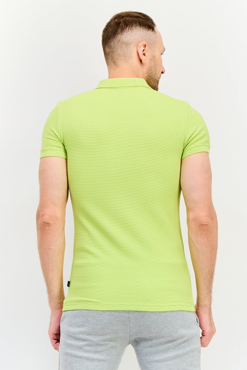 PUMA Men Slim Fit Short Sleeve Outdoor Polo Shirt, Lime Green - Image 3
