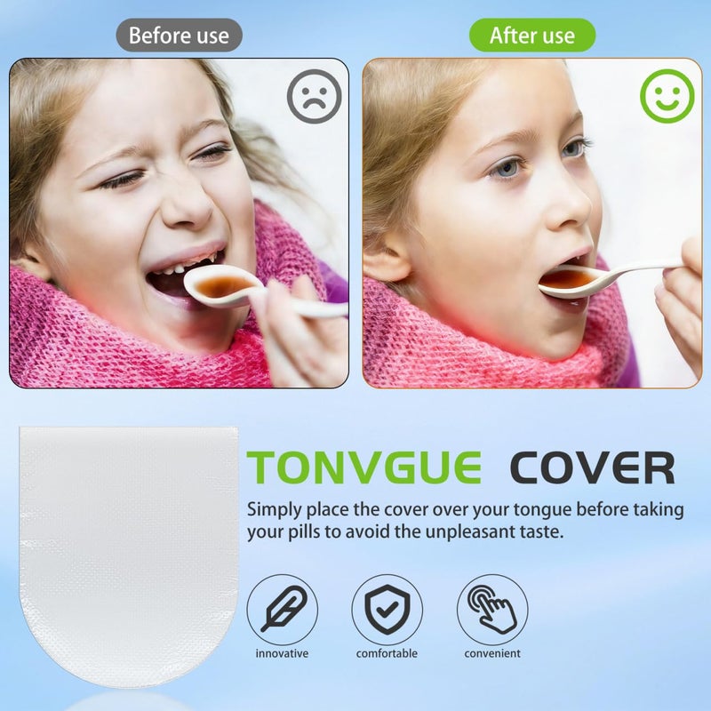 PRETYZOOM 25Pcs Disposable Tongue Protective Covers Transparent Plastic Non-Bitter Sleeves for Adults and Kids Comfortable Taste-Proof Solution for Medicine - Image 3
