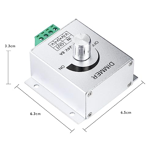 SUPERNIGHT 12V Dimmer Switch, Dimmer Knob Aluminium Case DC12V-24V 8A Single Channel Knob Dimmer Controller for LED Strip Bulb Lamp Light 5050 3528 5630 Single Color LED Strips - Image 5