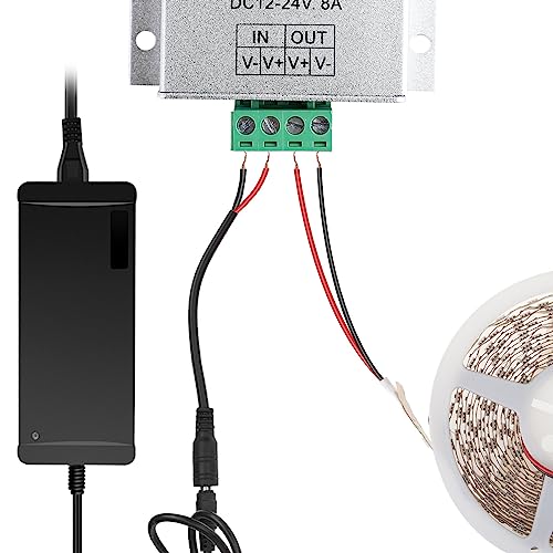 SUPERNIGHT 12V Dimmer Switch, Dimmer Knob Aluminium Case DC12V-24V 8A Single Channel Knob Dimmer Controller for LED Strip Bulb Lamp Light 5050 3528 5630 Single Color LED Strips - Image 4