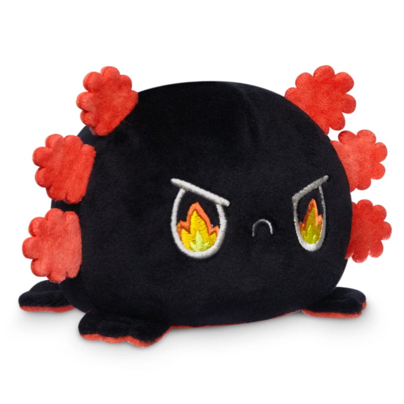 TeeTurtle Reversible Axolotl Plushie 4-Inch Fire Eyes Two-Sided Flip Plush Toy with Embroidered Details - Cute Mini Collectible Plush for Kids, Teens, and Adults - Image 1