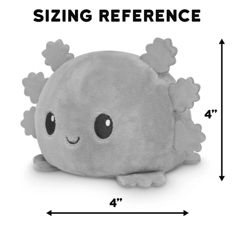 TeeTurtle Reversible Axolotl Plushie 4-Inch Fire Eyes Two-Sided Flip Plush Toy with Embroidered Details - Cute Mini Collectible Plush for Kids, Teens, and Adults - Image 4