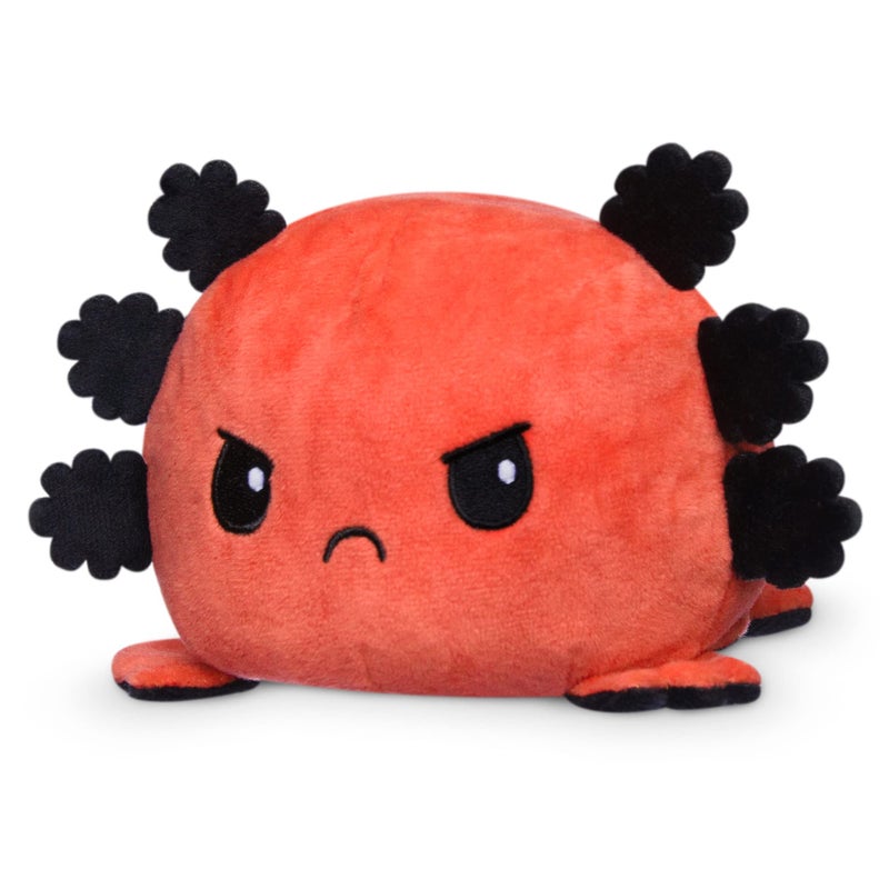TeeTurtle Reversible Axolotl Plushie 4-Inch Fire Eyes Two-Sided Flip Plush Toy with Embroidered Details - Cute Mini Collectible Plush for Kids, Teens, and Adults - Image 2