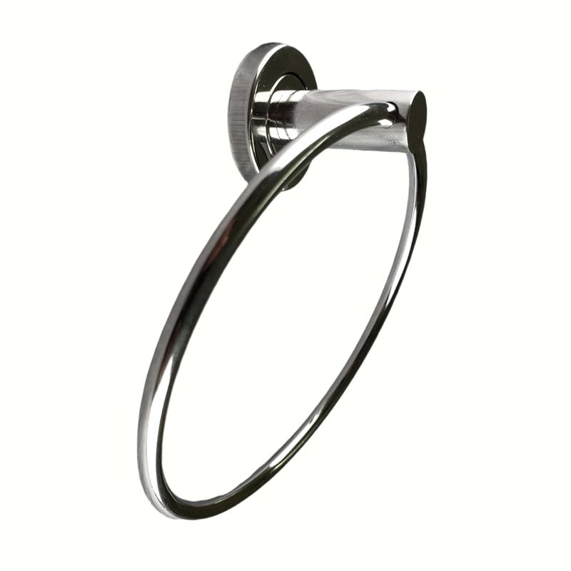Stainless Steel Towel Ring for BathroomWash BasinNapkinTowel HangerBathroom Accessories ChromeRound  - Image 1