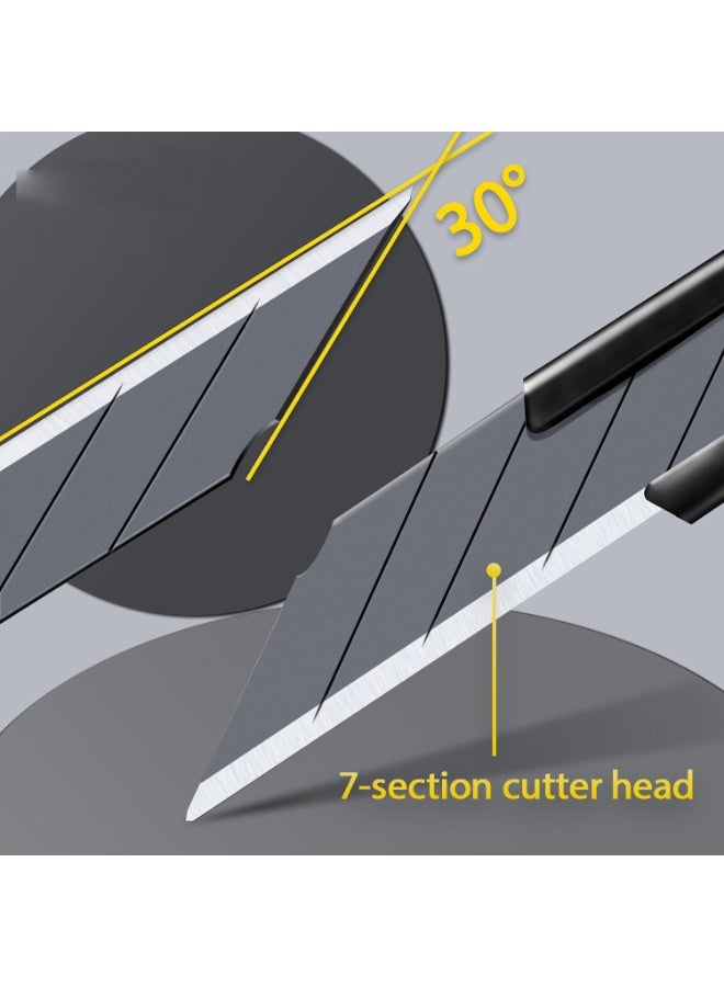ZHENGYE 9mm 30° Cutter Knife – Professional Aluminum Utility Knife with Black Blade, Easy Blade Change, Oxidized Handle - Image 3