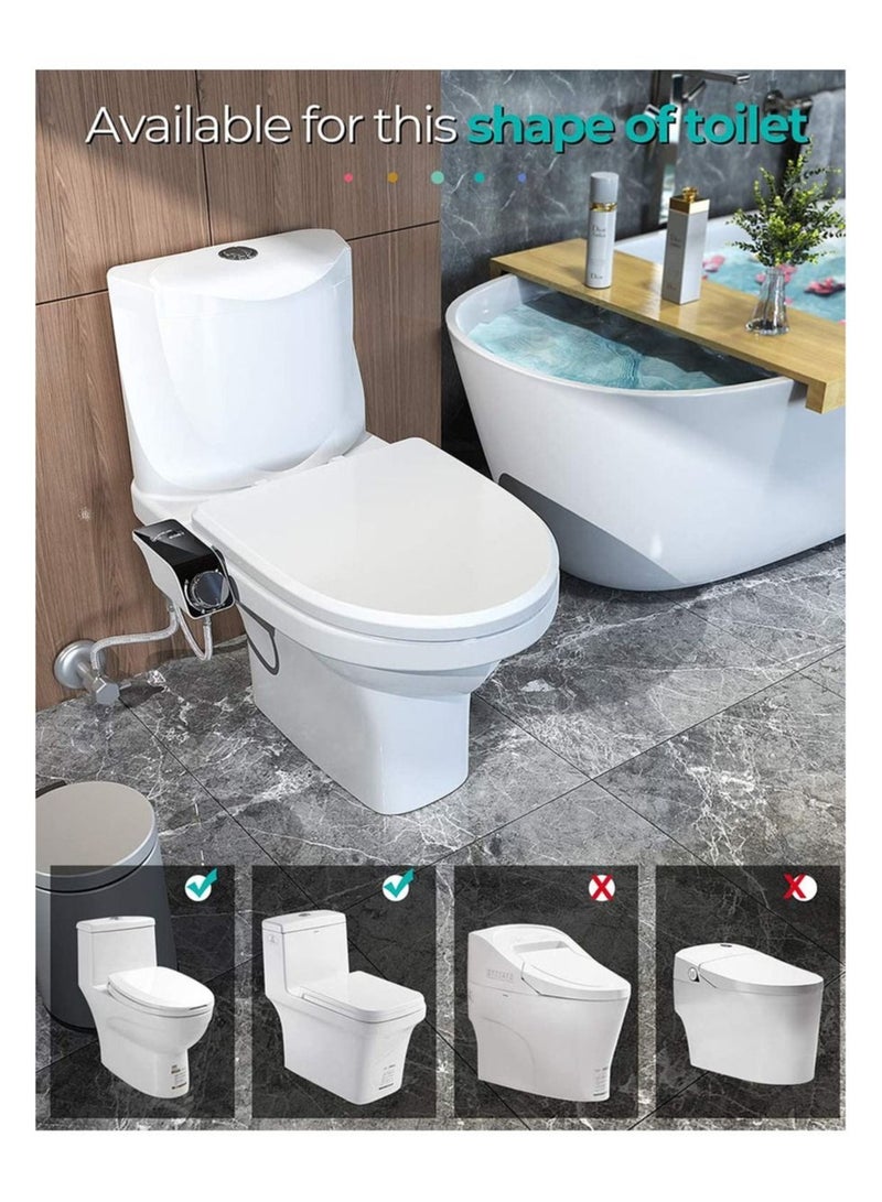 Toilet Bidet Seat Dual Nozzles Bidet Non Electric Toilet Water Sprayer Bathroom - Image 4