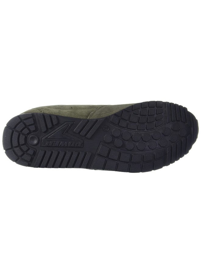 باور حذاء رجالي كاجوال من الجلد الفاخر باللون الأخضر الزيتوني - مقاس 8 المملكة المتحدة (8337894) - Image 5