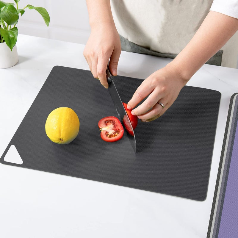 WK Flexible Plastic Cutting Boards for Kitchen, Cutting Board Mats Set of 5, Nonslip Cutting Board for Meat, Thin Cutting Sheets with Hole, Dishwasher Safe, BPA Free, 14.5x11.5" - Image 5