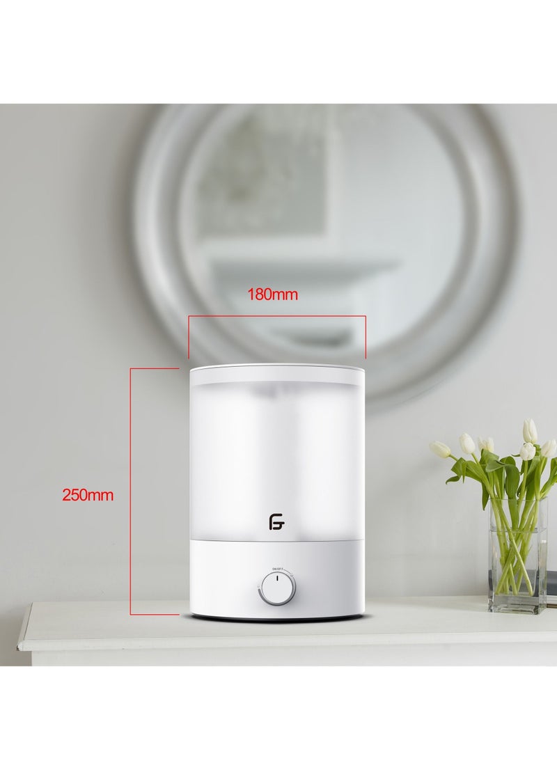 Flash Hawk Ultrasonic Air Humidifier with Speed Adjustable and Night Light 2.5L 28W SC-2C25A White  - Image 3