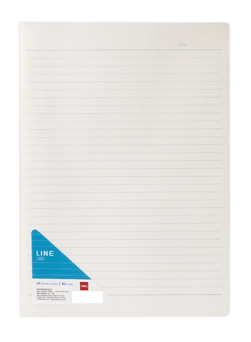 Deli 1-Piece A4 Size Lined Notebook 60 Sheets 70gsm Thickness  - Image 1