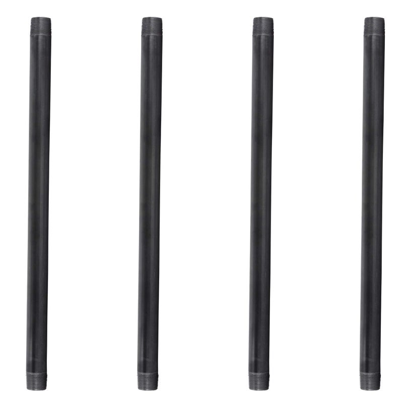PIPE DECOR 34 x 16 Black Steel Plumbing Pipe Pre Cut Industrial Steel Grey Fits Standard 34 Inch Threaded Black Malleable Iron Fittings Build Vintage DIY Furniture 4 Pack