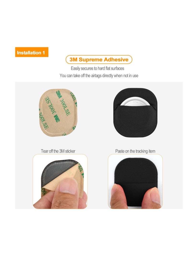 حامل Airtag لاصق مزدوج مع غلاف واقي لأجهزة Apple Airtags، مثالي للأمتعة والدراجات والسيارات والمزيد، أسود - Image 5
