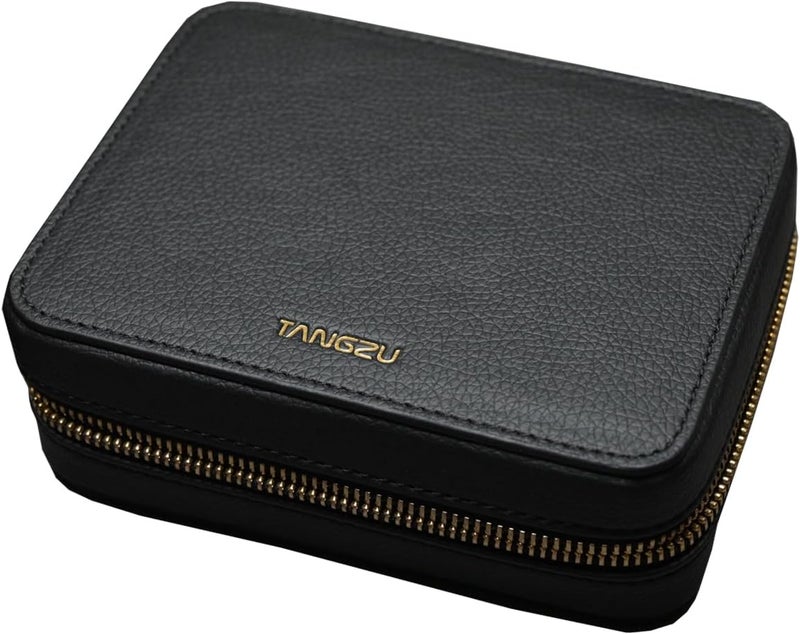 Linsoul TANGZU Leather Earphone Case - Water-Resistant Portable Storage for IEMs and Audio Accessories (Black) - Image 1