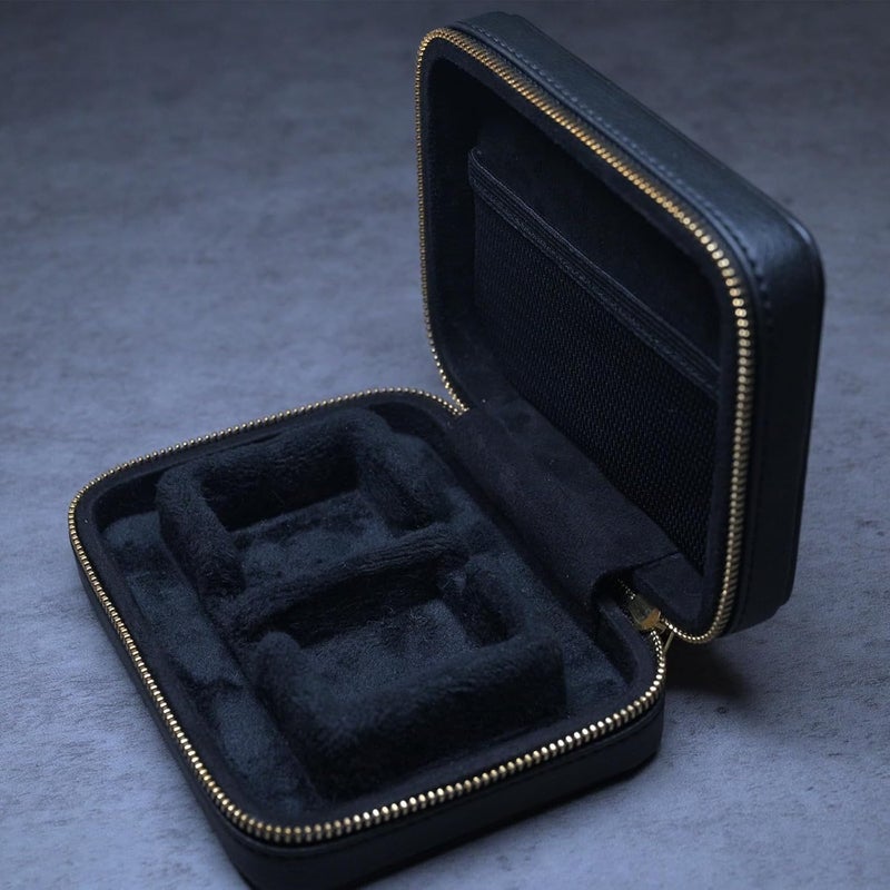 Linsoul TANGZU Leather Earphone Case - Water-Resistant Portable Storage for IEMs and Audio Accessories (Black) - Image 3