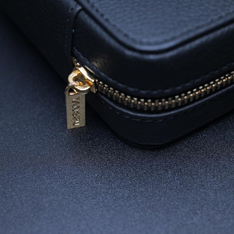 Linsoul TANGZU Leather Earphone Case - Water-Resistant Portable Storage for IEMs and Audio Accessories (Black) - Image 2