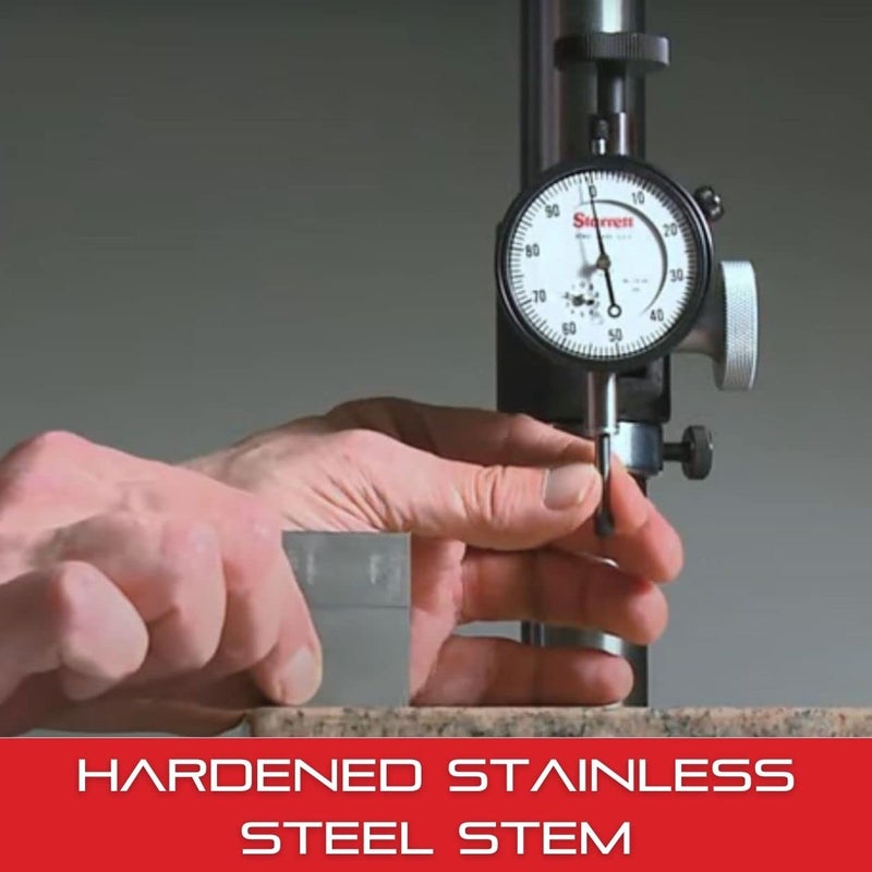 Starrett Starrett 25 Series Dial Indicator with Case Stem Cap Jewel Bearings and LugOnCenter Back  White Face 01 Range 0100 Dial Reading 001 Graduations  25441J WCSC  - Image 4
