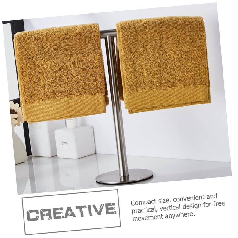 Stainless Steel Vertical Towel Rack Space Saving Countertop Holder Organizer - Image 4