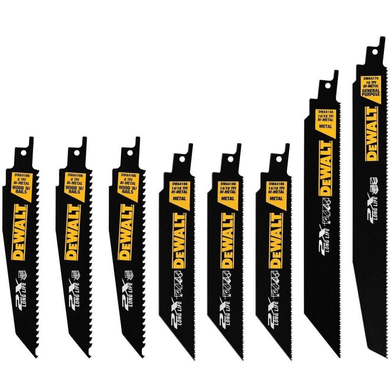 DEWALT DWA4101 Reciprocating Saw Blade Set WoodMetal Cutting 8Pack DWAR8SETCS