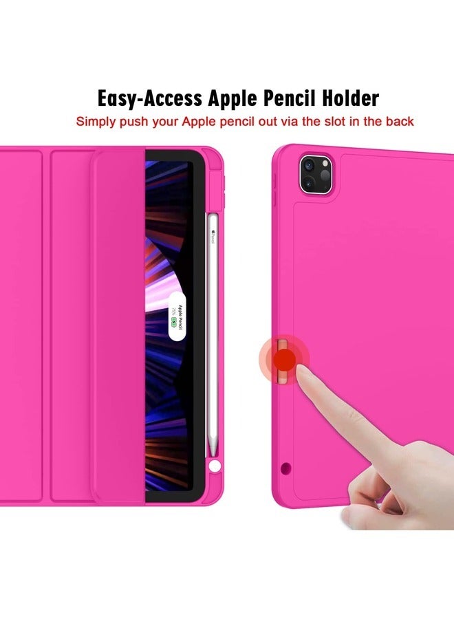 ELTRAZONE iPad Pro 11-inch (M4) 2024 Pink Tri-Fold PU Leather Case – Smart Tablet Cover with Adjustable Viewing Stand - Image 2