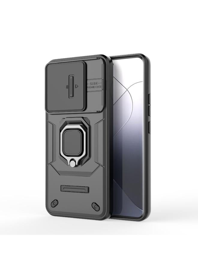 erorex Case For Xiaomi 14 Pro 5G Sliding Camshield TPU + PC Shockproof Phone Case with Holder - Image 1