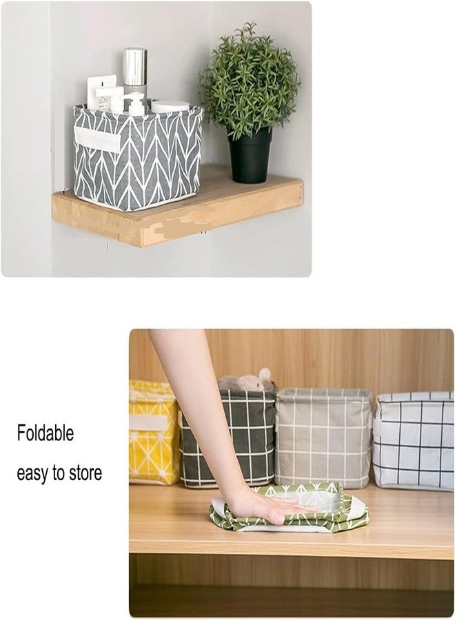 COOFANDY Collapsible Canvas Storage Bin Basket Fold-able, Baby Nursery Basket With Handles, Canvas Containers Organisers for Home Decor, Kids Toys, Keys, Makeup, Small Item, Desktop Organisation (1) - Image 4