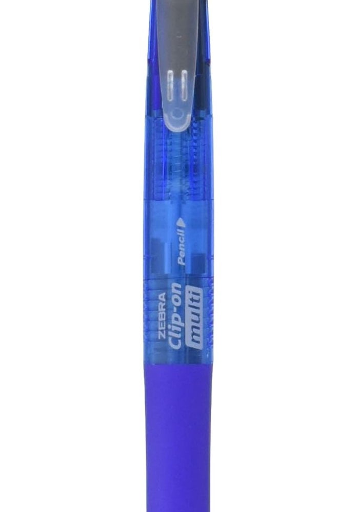 Zebra Pen Zebra B4SA1 Clip-on Multi Multifunctional Pen with 0.7mm Black, Blue, Red, Green Ink and 0.5mm Mechanical Pencil - Blue Barrel - Image 1