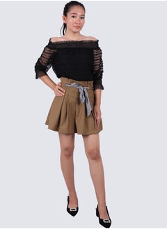 Women's Pleated Shorts in Elm s