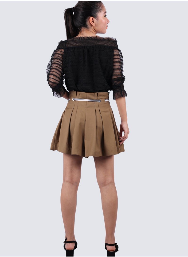 VERO MODA - Women's Pleated Shorts in Elm s - Image 1