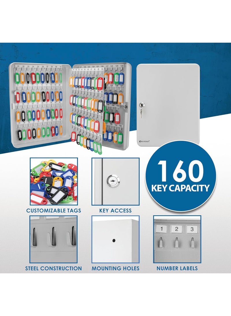 BARSKA Barska Key Lock Key Cabinet Lock Box with Numbered Hooks and Tags  160 Position  Color Tags  - Image 5