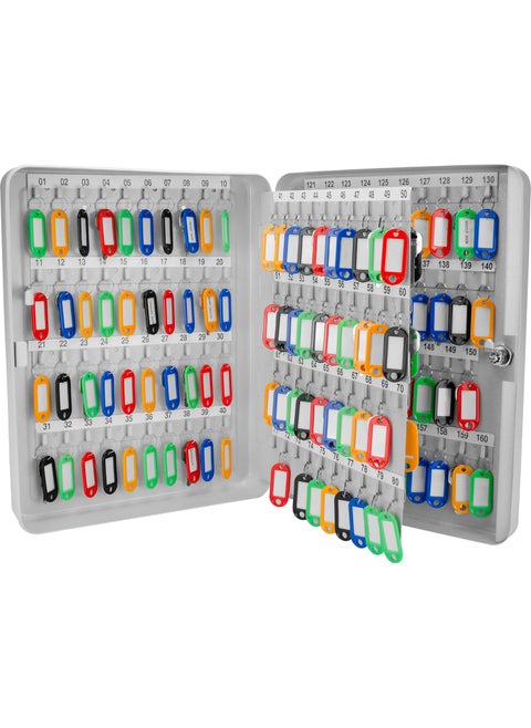 Barska Key Lock Key Cabinet Lock Box with Numbered Hooks and Tags  160 Position  Color Tags