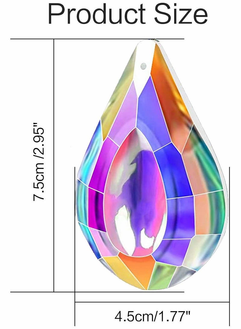 4PCS Crystal Suncatchers Hanging Sun Catchers Rainbow Maker Teardrop Prism Crystals Decor Colorful Concave Lamp Prisms Parts For Windows Garden Tree Chandelier Curtain - Image 5
