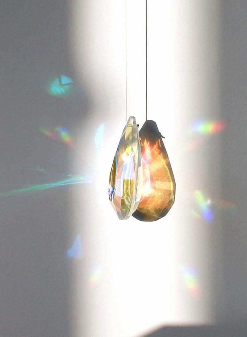 4PCS Crystal Suncatchers Hanging Sun Catchers Rainbow Maker Teardrop Prism Crystals Decor Colorful Concave Lamp Prisms Parts For Windows Garden Tree Chandelier Curtain - Image 4