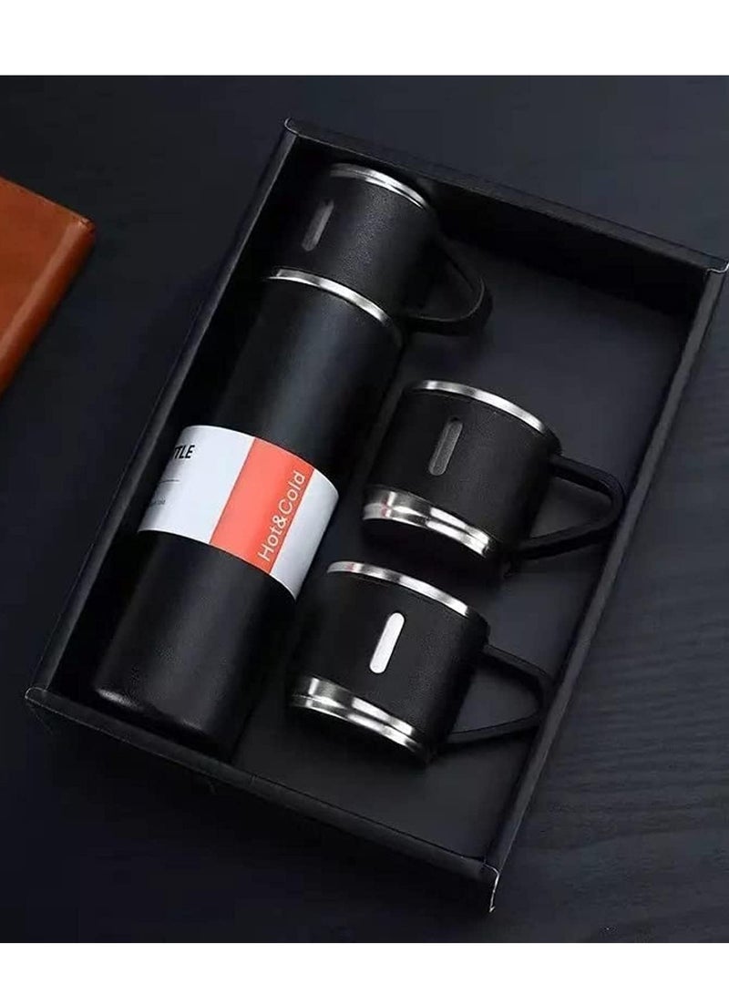 ELTRAZONE Stainless Steel vacuum Flask Gift Set: Insulated Water bottle for Outdoor Travel and Sipping (Black) (HEAVY DUTY) - Image 1