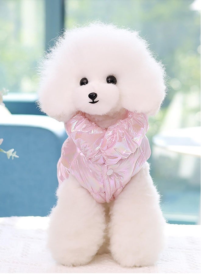 Dog Coat, Warm Dog Winter Coat, Pink Dog Clothes, Winter Dog Coats for Small Dogs, Windproof Padded Cold Weather Outfits, Dog Cold Weather Coats, for Small Medium Dogs Cats (M/2.5kg-3.5kg) - Image 4